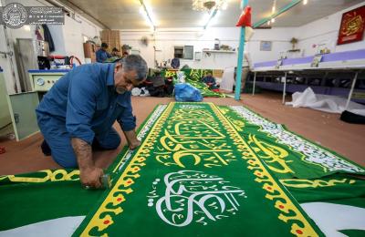 بمناسبة عيد الغدير..العتبة العلوية تُنجز أعمال تطريز أكثر من750 متراً مربعاً من القماش وأكثر من 1000قطعة فنية