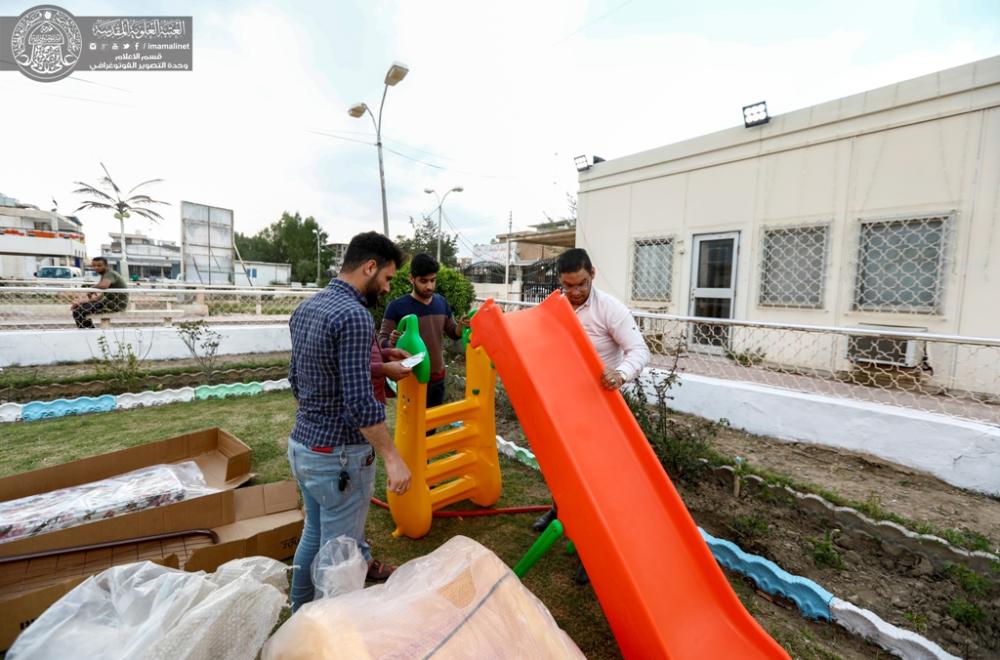 شُعبة المتطوعين بالعتبة العلوية تأهل إحدى الحدائق في مستشفى الزهراء(ع) للولادة في النجف