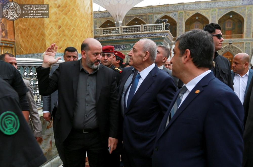 رئيس مجلس النواب اللبناني يتشرف بزيارة مرقد أمير المؤمنين علي بن أبي طالب(عليه السلام)