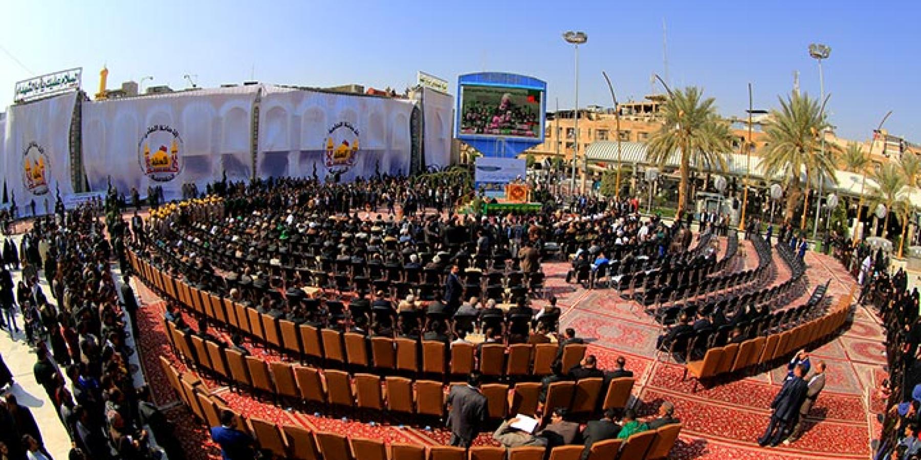 الامانة العامة للعتبة العلوية المقدسة تشارك في افتتاح الحائر الحسيني الشريف 