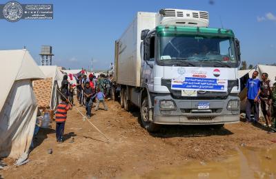 العتبة العلوية المقدسة تنقل أكثر من 650 نازحا بآلياتها الخاصة إلى مناطق سكناهم في الموصل